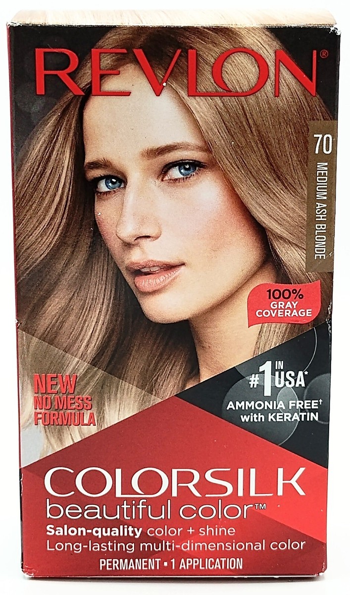 【未開封vintage】REVLON シアシャン 24ml 箱付⁠ Revlon Color Silk Beautiful Color Permanent 70 Medium Ash Blonde