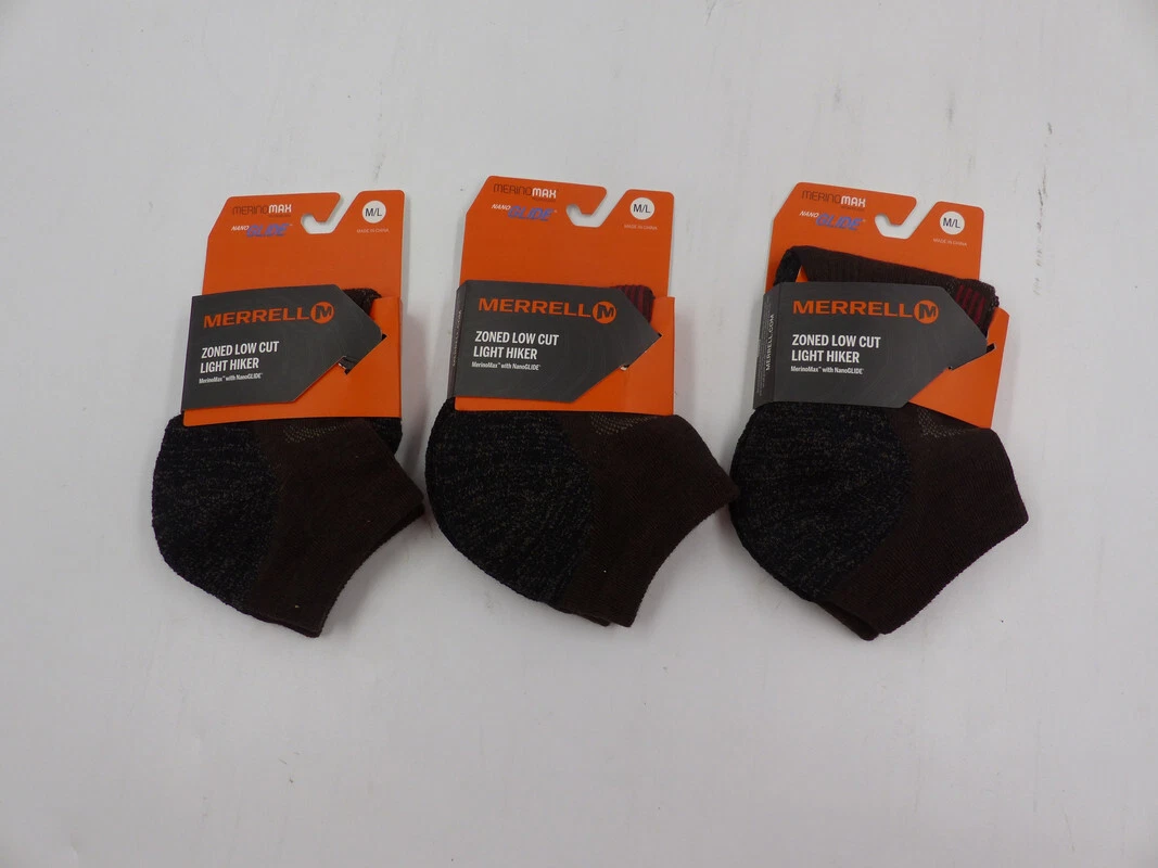 MERRELL MEMF17E003-01 UNISEX ZONED LOW CUT LIGHT HIKER IN BROWN LOT OF 3 SZ M/L