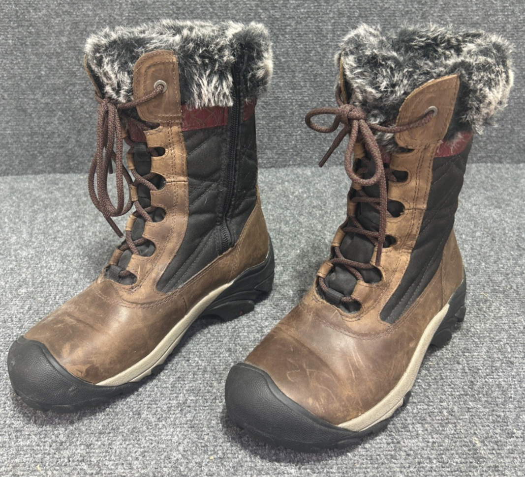 Stivali da neve invernali impermeabili Keen Hoodoo III pelliccia sintetica donna taglia 7 EUR 37 5