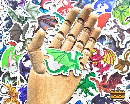 50 pc "Dragons" Sticker Pack Serpent DnD Folklore Asian Mythic Legendary Decor - Imagen 7 de 8