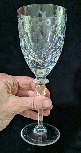 Rogaska Crystal Gallia Wine Glasses, 7 3/4" Tall, 2 3/4" at Rim, Set Of 4 - Picture 4 of 4