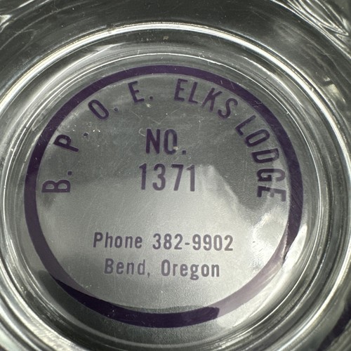Vintage BPOE Elks Lodge Klarglas Aschenbecher Biegung Oregon 1371 B.P.O.E. Dekor - Bild 7 von 8