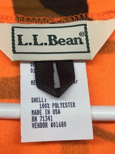 Rare XXL Vtg LL Bean Fleece Blaze Orange Predator Camo Coverall New NOS USA - Picture 7 of 11