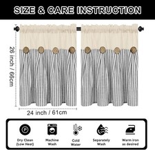 Farmhouse Linen Curtains 26 Inches In Length 6 Panels In Total