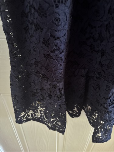 Ladies Yours Navy Blue Lace Look Dress - Size 22 - Picture 5 of 6