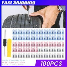 100Pcs Tire Repair Rubber Nails Tyre Puncture Repair Screws Kit w/ Screwdriver