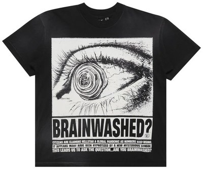 Hellstar Brainwashed Graphic Print Men's T-Shirt Black White Accents Regular Fit
