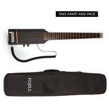 Headless travel silent long scale electric guitar648mm scale piezo pickup black