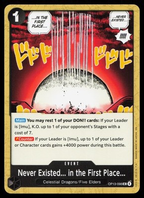 Never Existed... in the First Place... OP13-098 One Piece NM