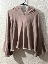 Melrose And Market Women’s M Mauve Pink Flare Bell Sleeve Hoodie Sweatshirt