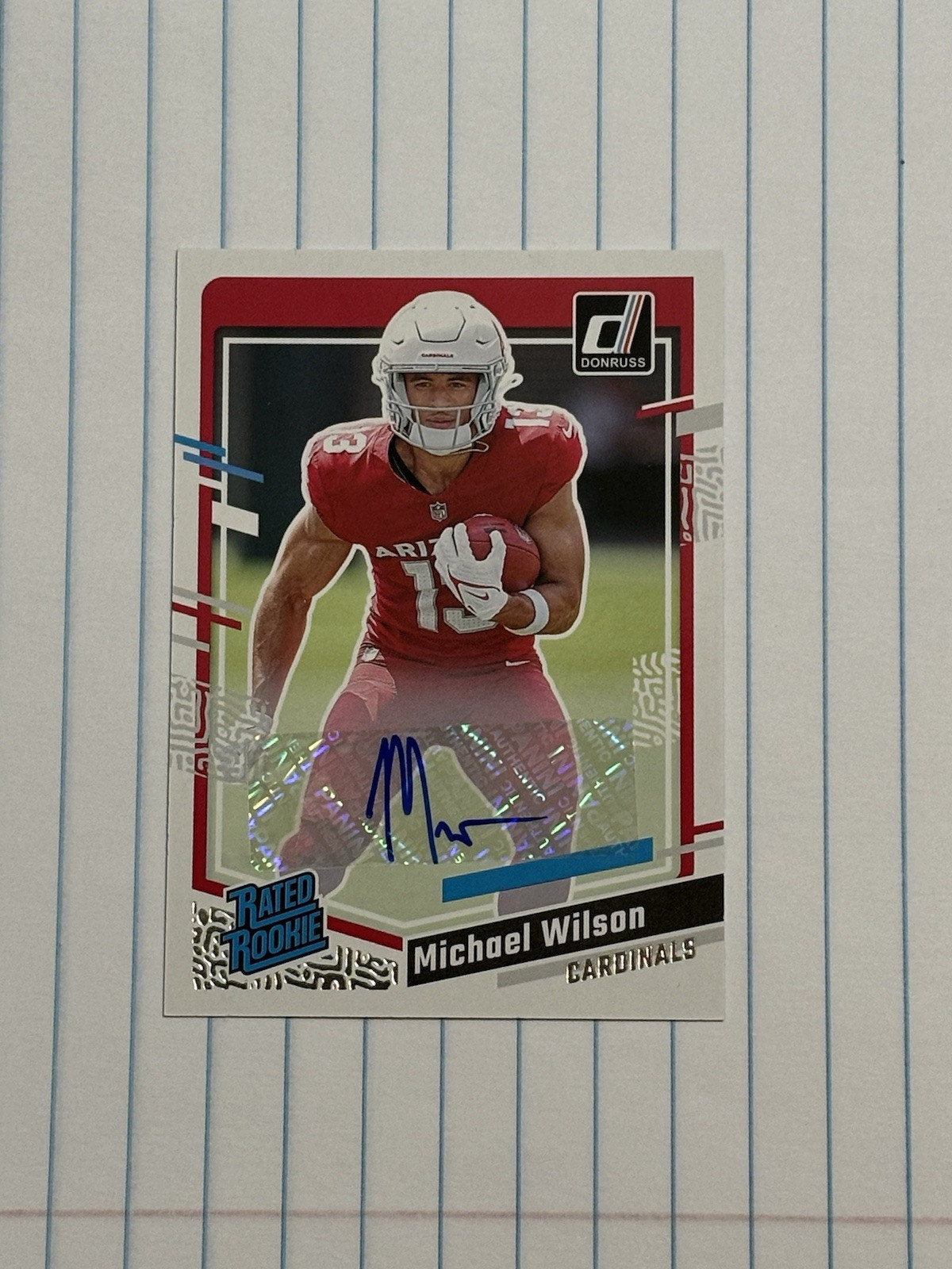 2023 Panini Donruss - Rated Rookie #303 Michael Wilson Auto (RC) AZ Cardinals