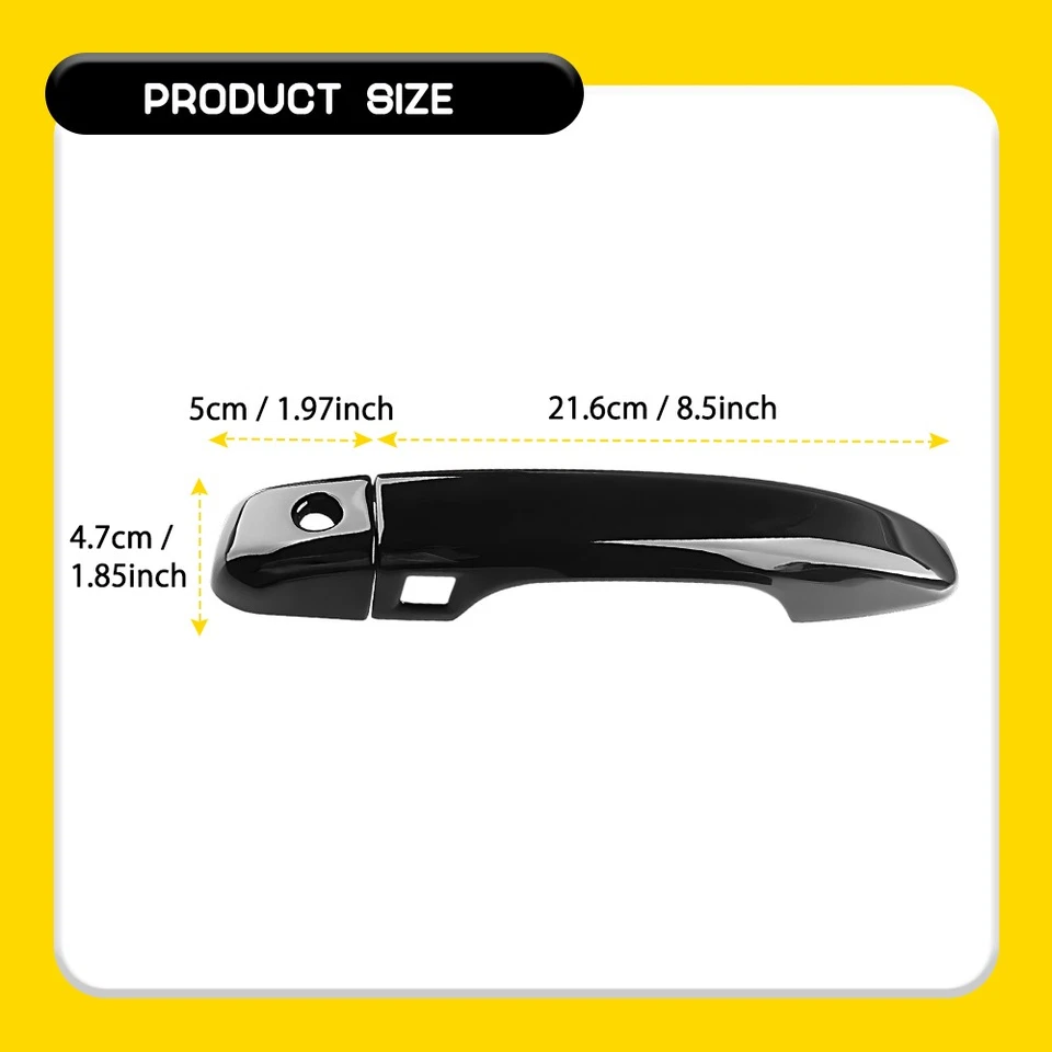 Cubiertas de revestimiento de manija de puerta negras brillantes con acceso a llave para Honda Accord 18-22 4-20X Foto 4 de 4