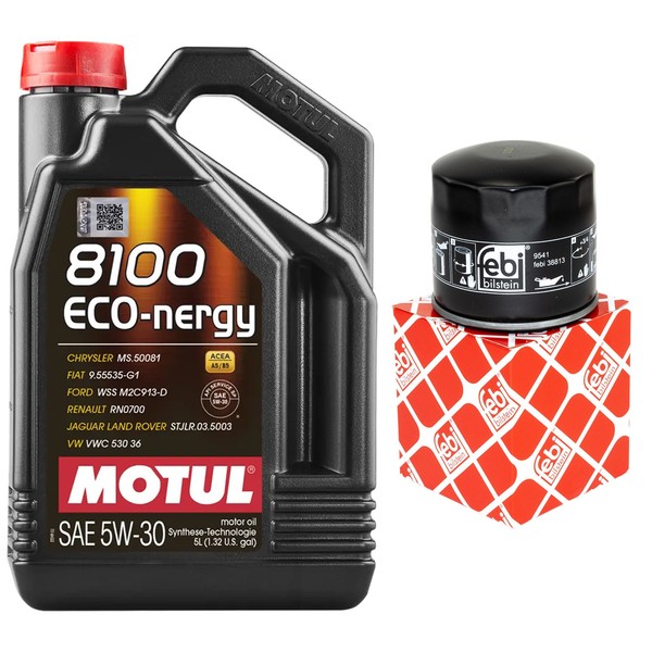 MotoröL Set Motul 8100 ECO-NERGY 5W-30 5 Liter + ÖLfilter FüR Ford Volvo S60 II-image