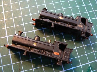 2 x FARISH N GAUGE BLACK PANNIER TANK LOCO BODIES STILL BOXED NO CHASSIS!!!