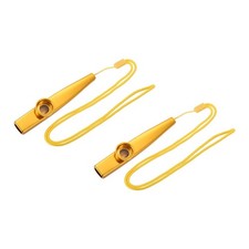 Kazoo Musical Instrument Aluminum Alloy Gold with Flute Diaphragm Lanyards 2 Set