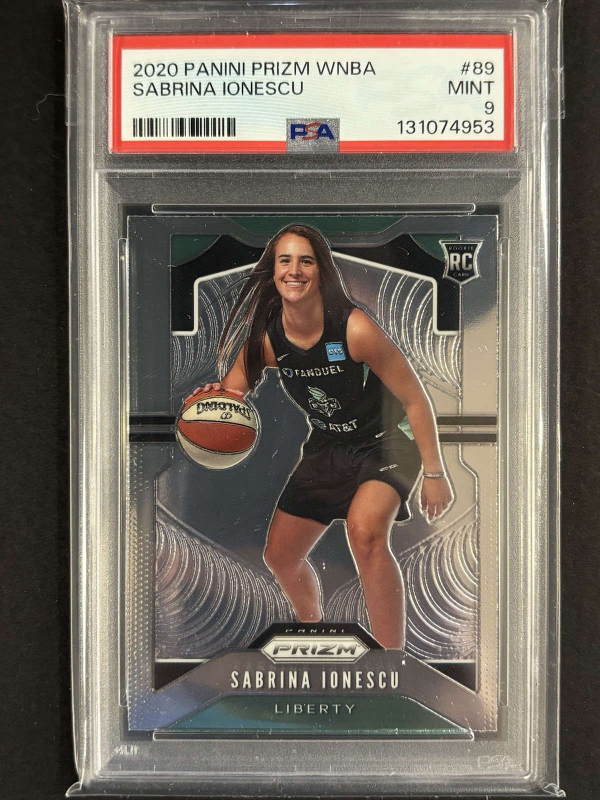 2020 WNBA Prizm Sabrina Ionescu Rookie PSA 9 view 1
