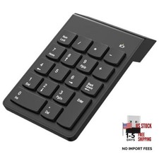 Wireless Number Pad, Portable Numeric Keypad 2.4G 18 Keys 10 Key USB Black
