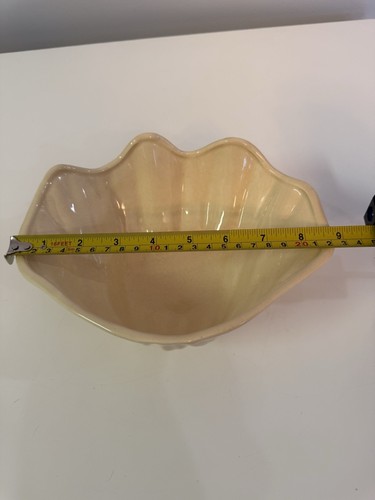 Beige Ceramic Clam Seashell Bowl w/Lusterware Finish Coastal Beach Ocean Decor - Picture 12 of 14