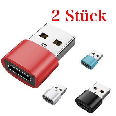 2x USB A auf USB C Adapter Ladeadapter Datenübertragung Stecker OTG