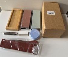 Knife Sharpening Stone Set, Professional 4 Side Grit 400/1000 3000/8000 Premi