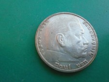 1936 G- GERMANY 5 MARK COIN - Third Reich - SILVER German