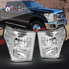 Chrome/Clear Side OE Style Headlight Headlamps for 11-16 Ford F250-550 Superduty