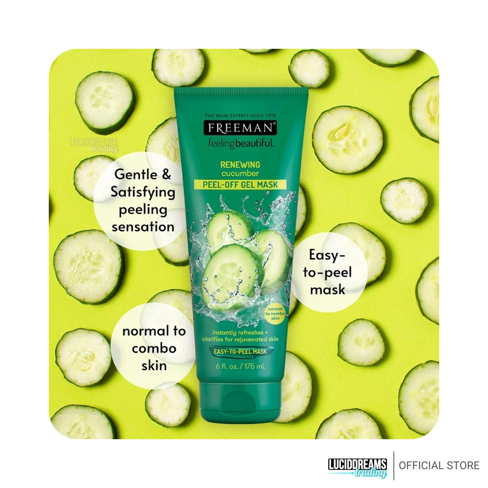 1x FREEMAN Renewing Cucumber Peel-Off Gel New Stock - 175ml - Image 2 of 4