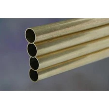 K&S 8127 0.014 in ga. Round Brass Tube 1 L ft. x 1/8 Dia. in.