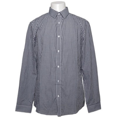 H&M, Hemd, Größe: L, Weiß/Schwarz, Polyester/Baumwolle, Karo, Herren #dDA