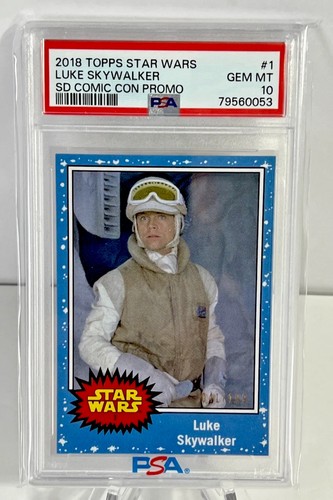 Luke Skywalker 2018 Star Wars #1 SDCC Promo Card 041/199 PSA 10 Gem Mint - Picture 6 of 6