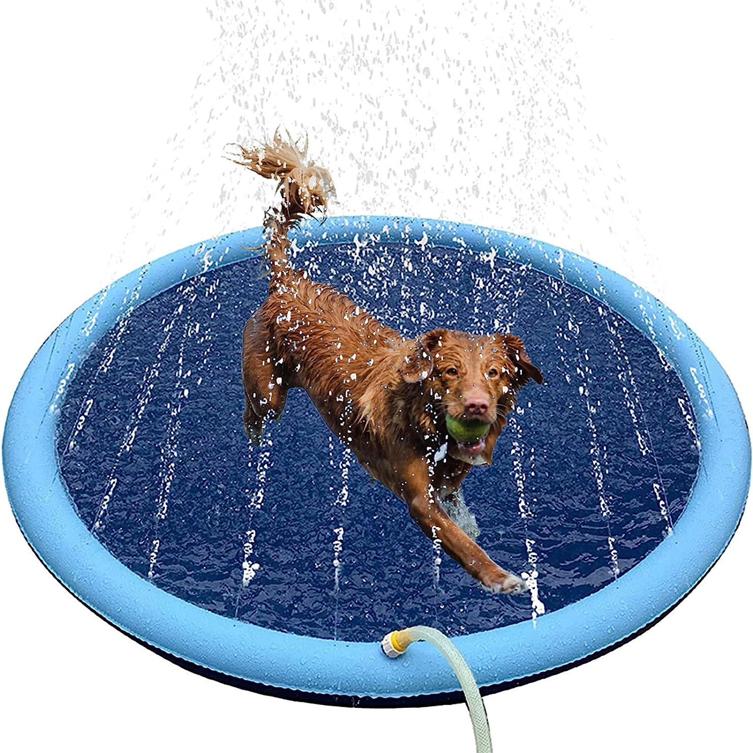 Foldable Splash Pad for Kids and Dogs Outdoor Collapsible Water Play Sprinkler
