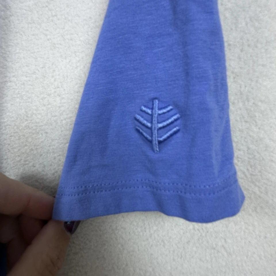 Vestido de playa Coolibar Catalina para mujer grande azul con capucha UPF 50+ bolsillos Foto 3 de 4