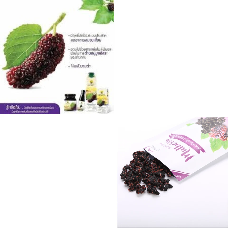 Doi Kham Morera Seca 3 Sabores Snack Tailandés Fruta Masticable Paquete de 25 g x 10 Foto 4 de 4