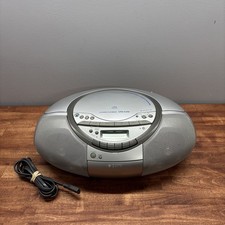 Sony CFD-S350 Portable Boombox CD Player AM/FM Radio - Silver - TESTED WORKING