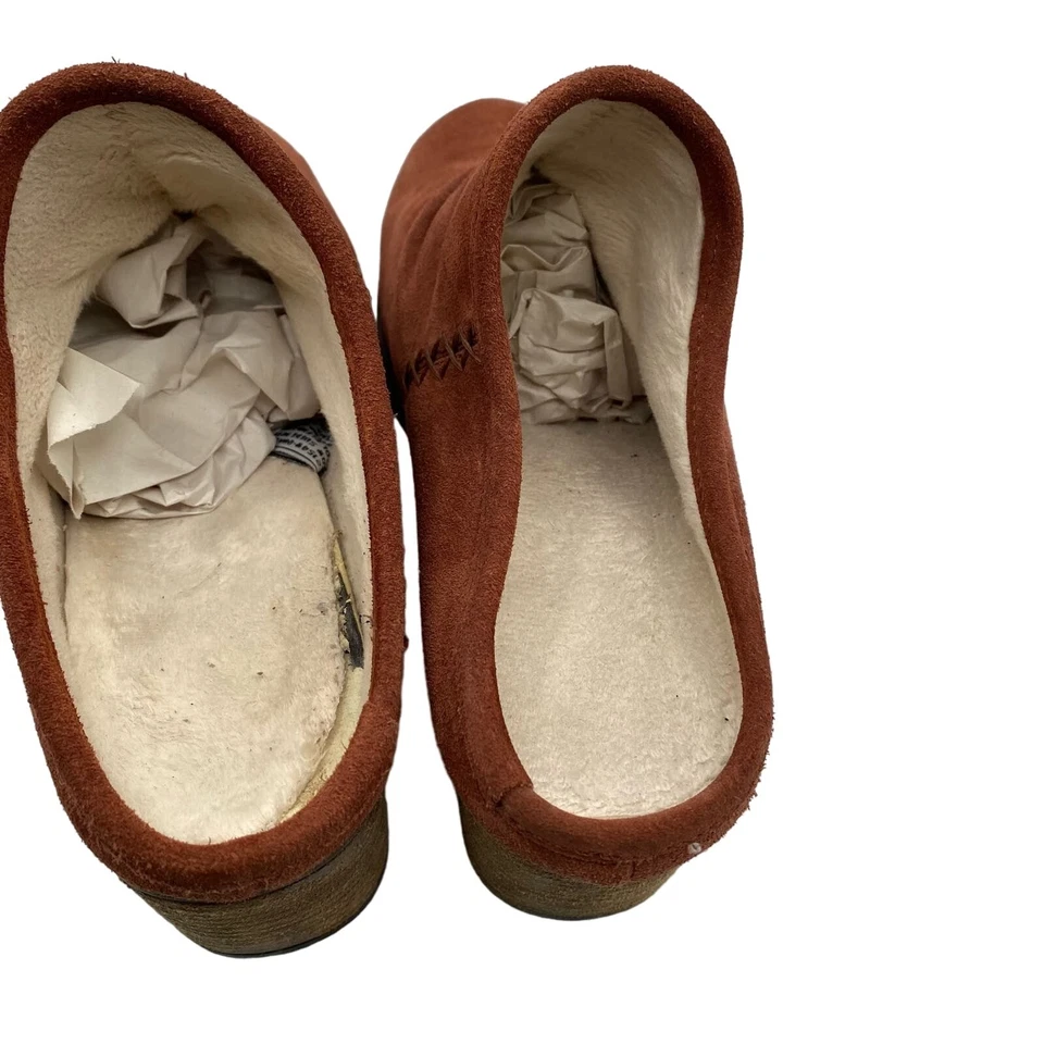 BearPaw Cuarzo Tacón Mules Gamuza Sherpa Rojo Óxido Mujer Talla 7 Foto 4 de 4