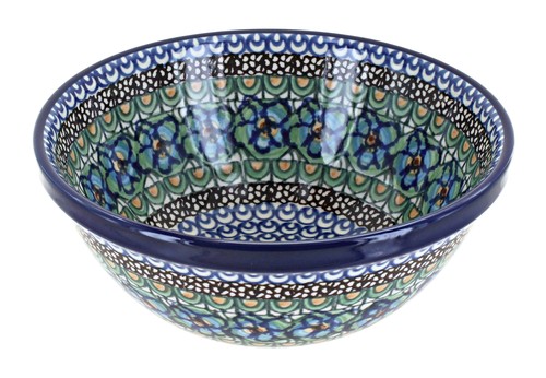 Blue Rose Polish Pottery Mardi Gras Cereal/Soup Bowl