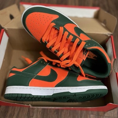 Size 8 - Nike Dunk Low Miami Hurricanes