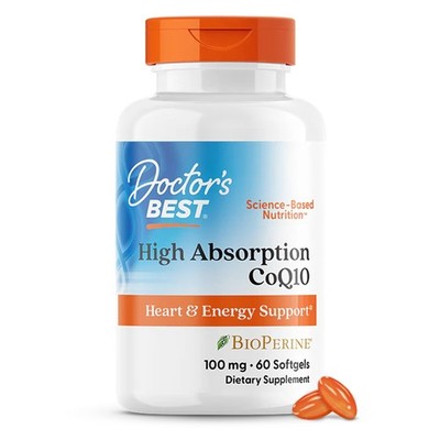 Doctor's Best High Absorption CoQ10 with 60 Count (Pack of 1), White