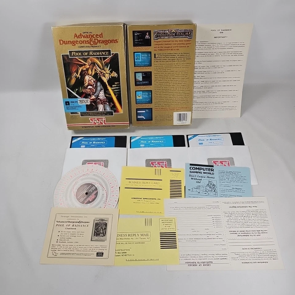 Advanced Dungeons & Dragons: Pool of Radiance (PC, 1988) IBM Big Box - Image 3 of 4