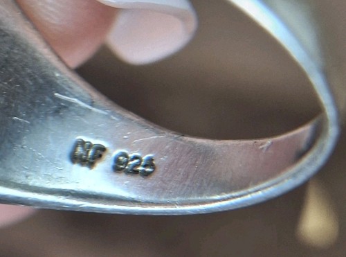 Vtg 925 Silver Pink Inlay Mother Of Pearls Women's Ring Pink Size 7.5 Women's - Picture 4 of 7