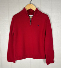 Tommy Bahama Knit 1/4 Quarter Zip Pullover Sweater Boys Size 7/8 Red