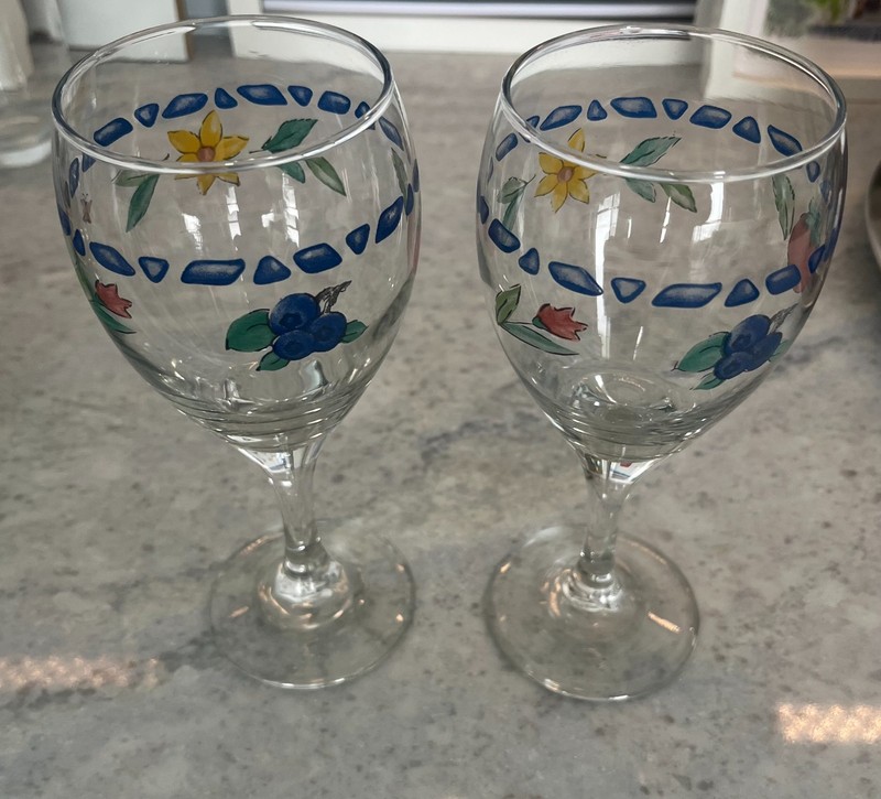 Pfaltzgraff - Summer Garden Drinking / Water Glass - 10oz - Set of 2 -