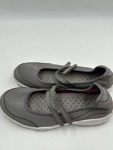 L.L. Bean Gray/Purple Breathable Strappy Mary Jane Slip-on Shoes Sz 8.5M - Picture 5 of 7