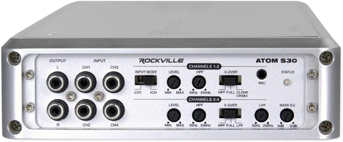 Amplificador marino Atom S30 2400 W amplificador de 4 canales con medidor de voltios + micrófono Pa - Imagen 6 de 9