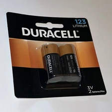 4 Battery's Duracell 123 Lithium Battery 2-Pack 3 Volt CR17345 DL123AB2 Exp 2030