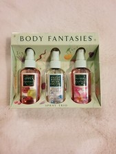 Body Fantasies Body Spray Trio Apple, Fresh White Musk, Plumeria 2 oz each Rare
