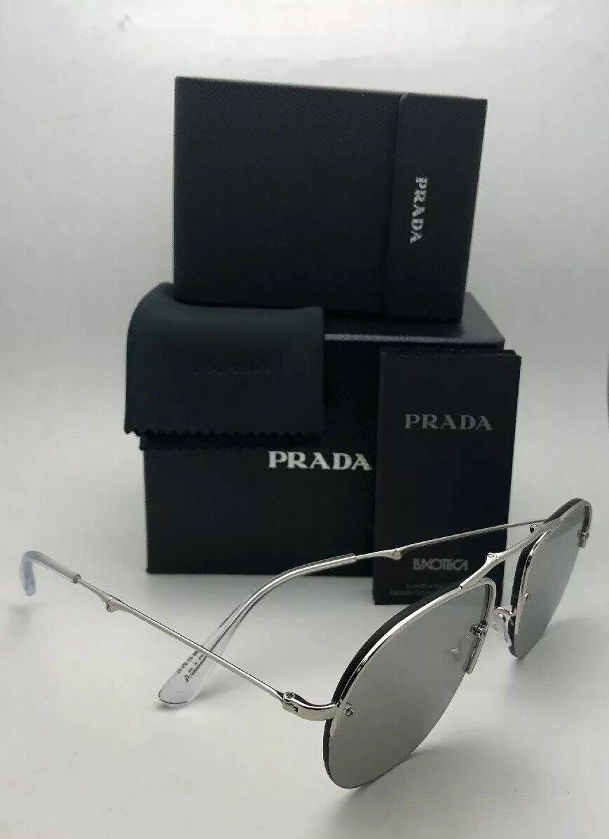 Folding PRADA Sunglasses SPR 54U 1BC-197 55-16 Silver Folding PRADA Sunglasses SPR 54U 1BC-197 55-16 Silver