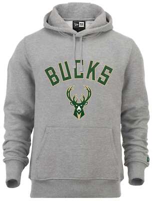 New Era - NBA Milwaukee Bucks Team Logo Hoodie - Grau