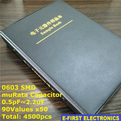 0603 SMD Chip Capacitors Assorted Kit 0.5pF~2.2uF 90Valuesx50 Sample Book muRata
