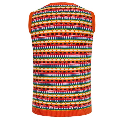 Unisex Herren Fairisle Weste Pullunder Vintage Ärmellos Strickpullover 50s 60s - Bild 8 von 52